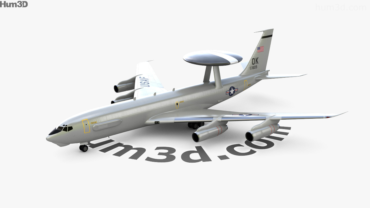 360 View Of Boeing E 3 Sentry 3d Model Hum3d Store