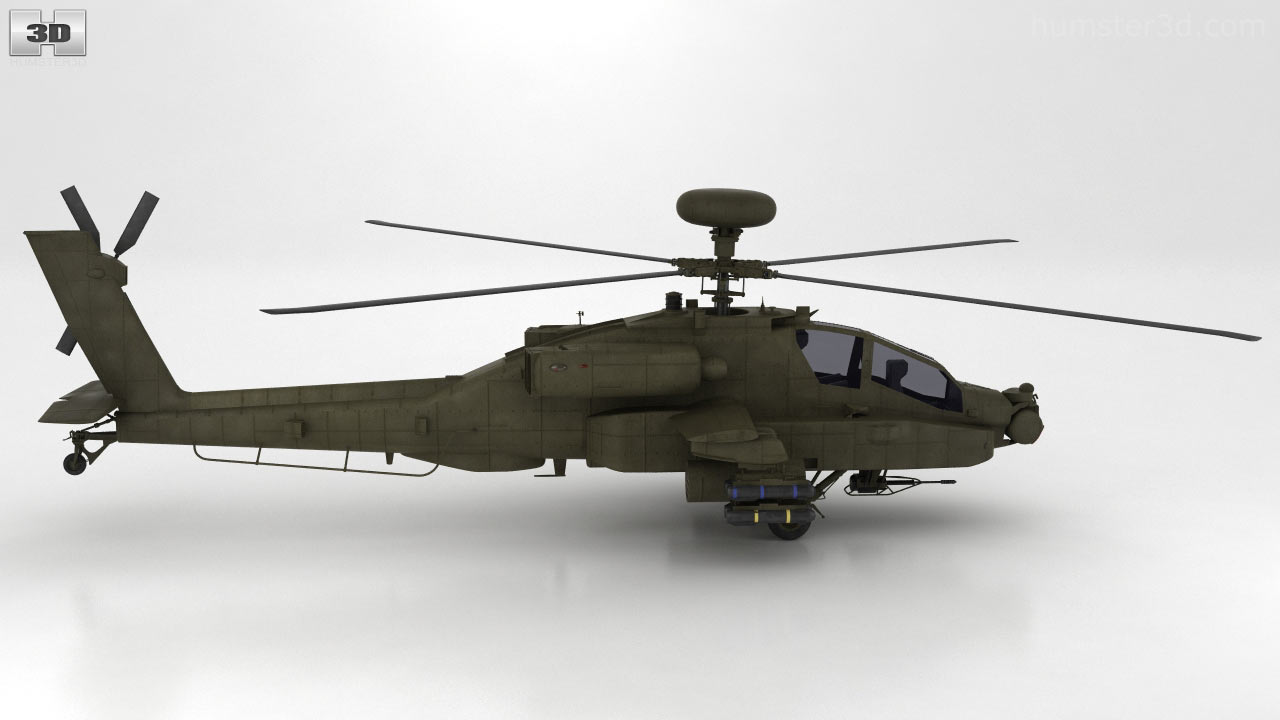 360 view of Boeing AH-64 D Apache 3D model - Hum3D store