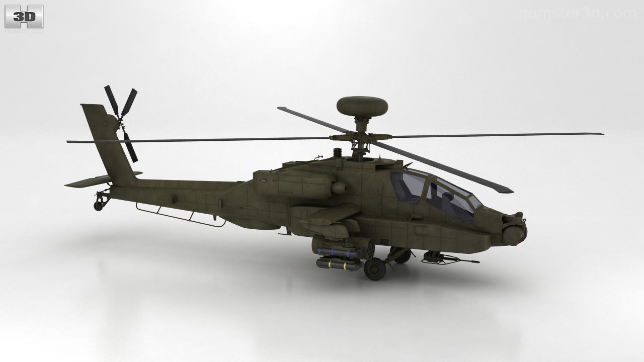 360 View Of Boeing Ah-64 D Apache 3d Model - Hum3d Store