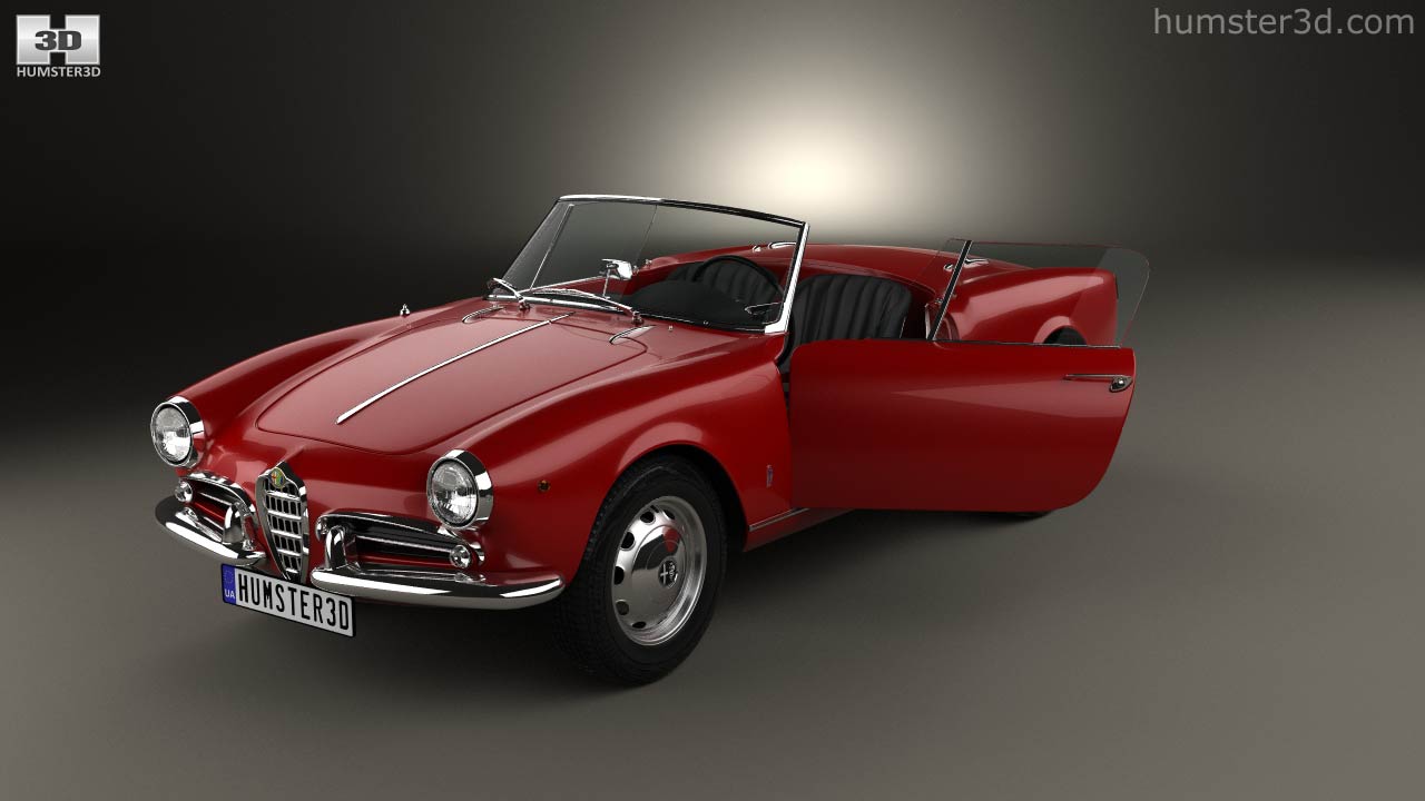 360 view of Alfa Romeo Giulietta spider with HQ interior 1955 3D model ...