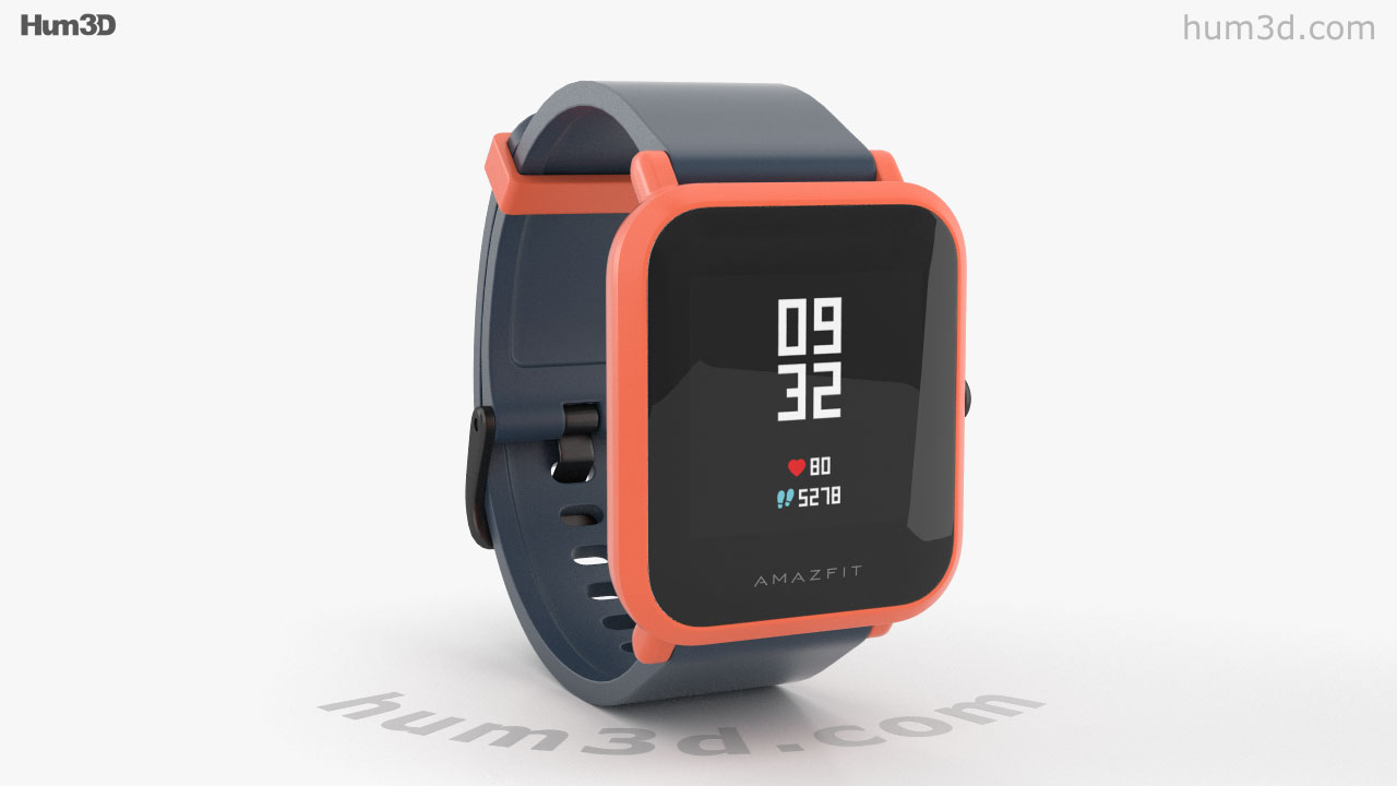 360 view of Amazfit Bip Cinnabar Red 3D model - Hum3D store