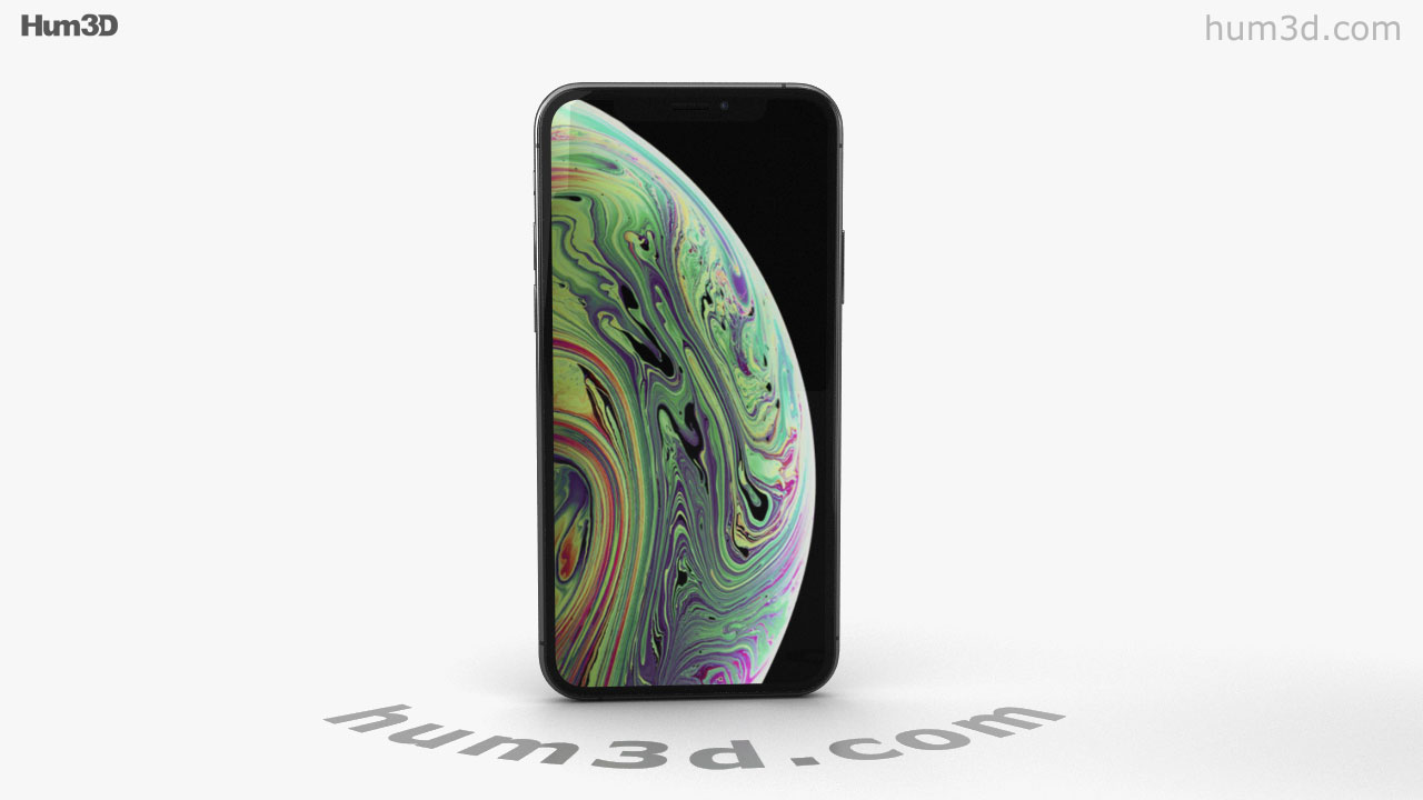 360 view of Apple iPhone XS Space Gray 3D model - Hum3D store
