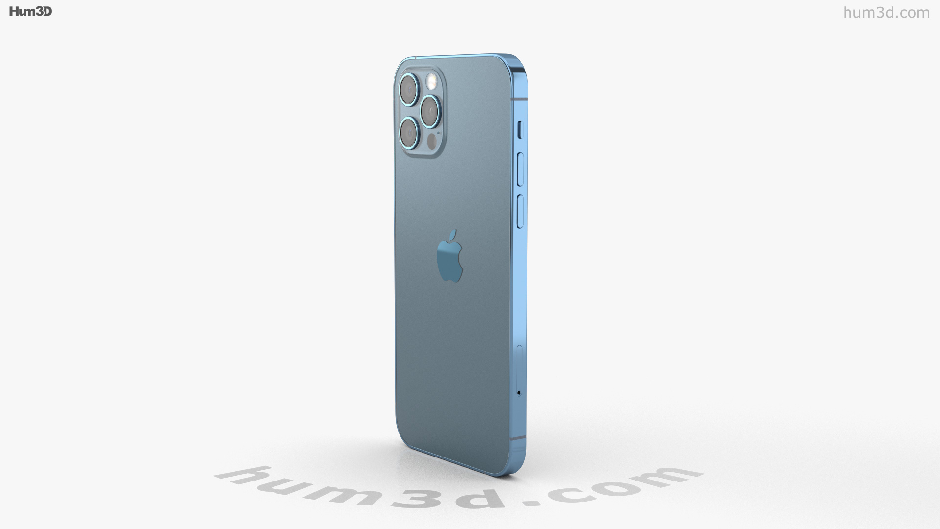 360 View Of Apple Iphone 12 Pro Max Pacific Blue 3d Model Hum3d Store