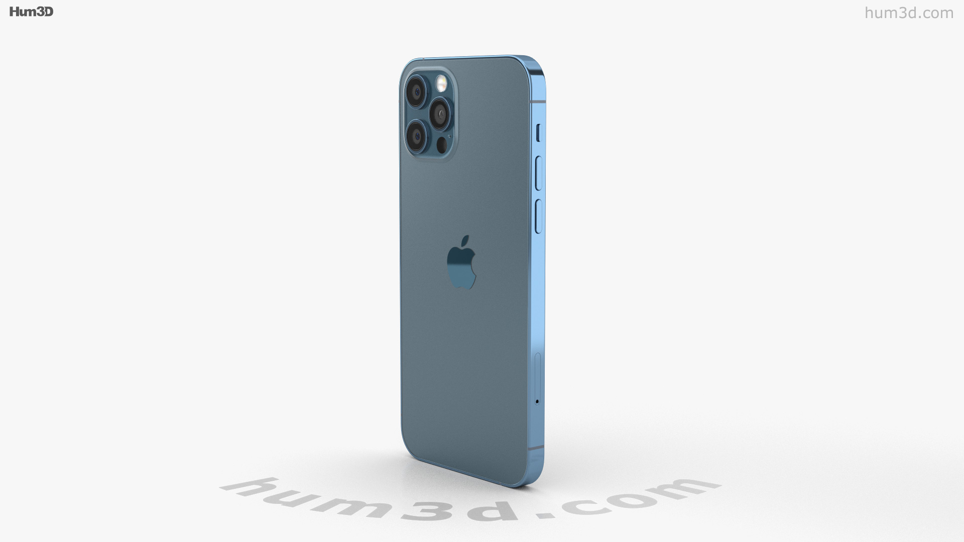 360 View Of Apple Iphone 12 Pro Max Pacific Blue 3d Model Hum3d Store