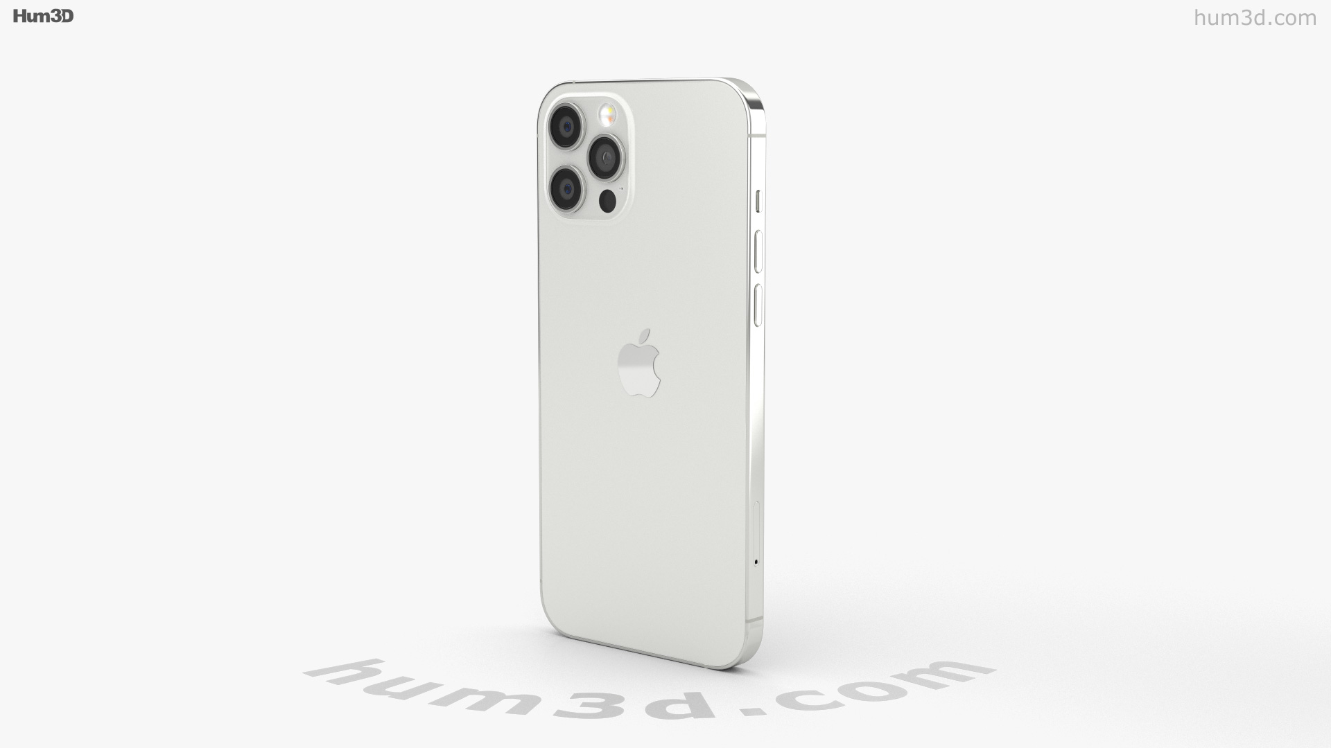 360 View Of Apple Iphone 12 Pro Max Silver 3d Model Hum3d Store