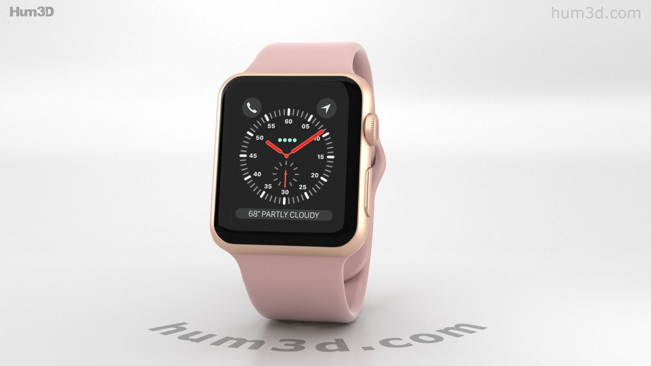 apple watch series 3 gps 38mm gold aluminum case with pink sand sport band