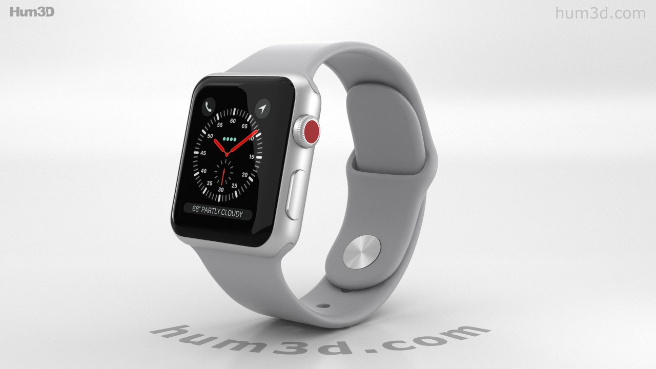 apple watch series 3 silver aluminum case with fog sport band