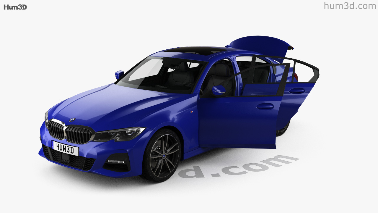 360 View Of Bmw 3 Series M Sport Sedan With Hq Interior 2019 3d Model Hum3d Store