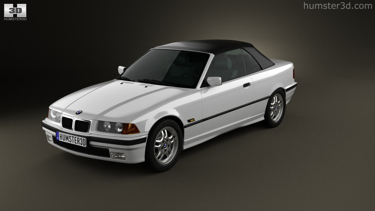 360 view of BMW 3 Series (E36) convertible 1994 3D model
