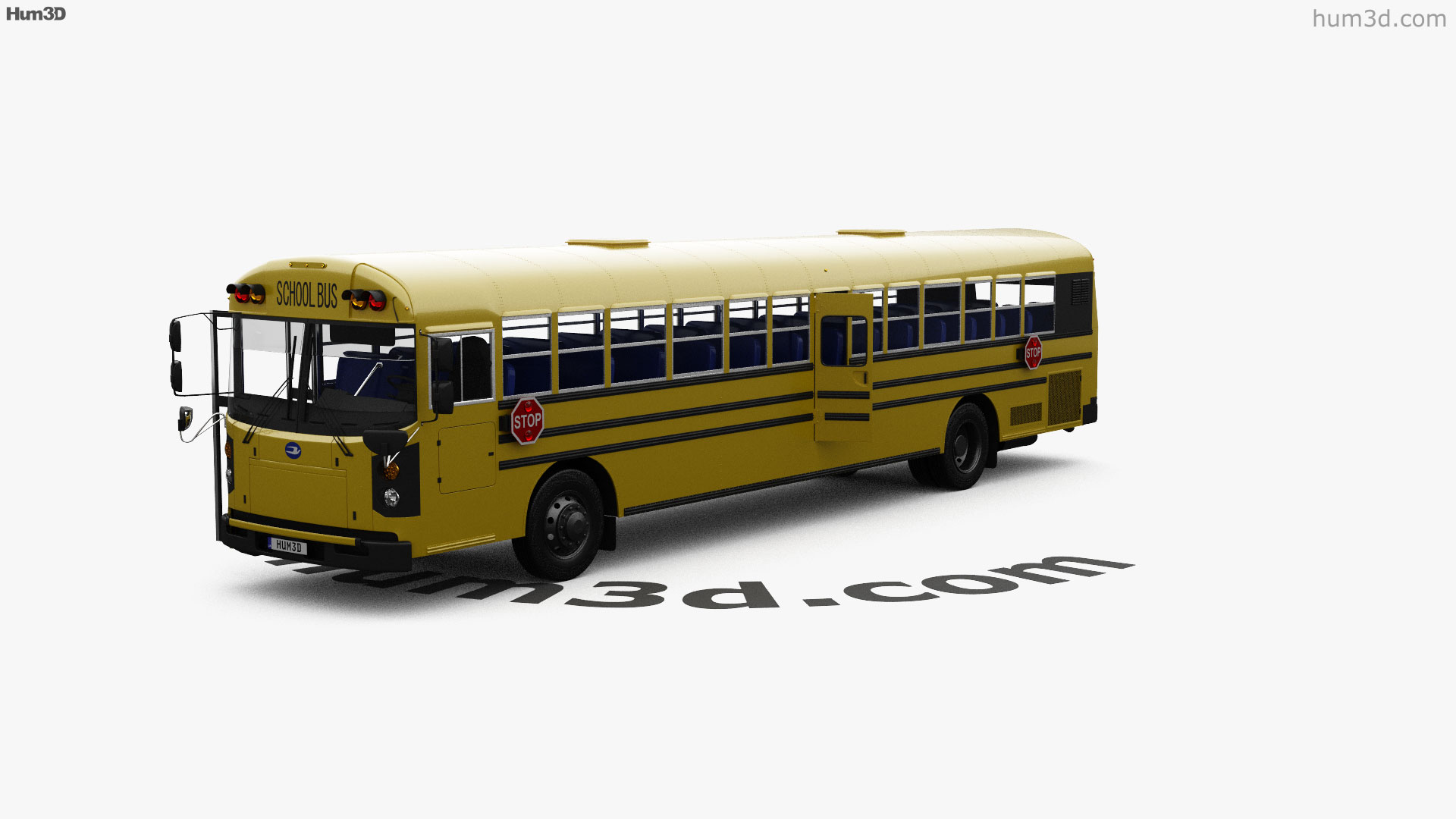 360 View Of Blue Bird RE School Bus With HQ Interior 2020 3D Model 360 View Of Blue Bird RE School Bus With HQ Interior 2020 3D Model