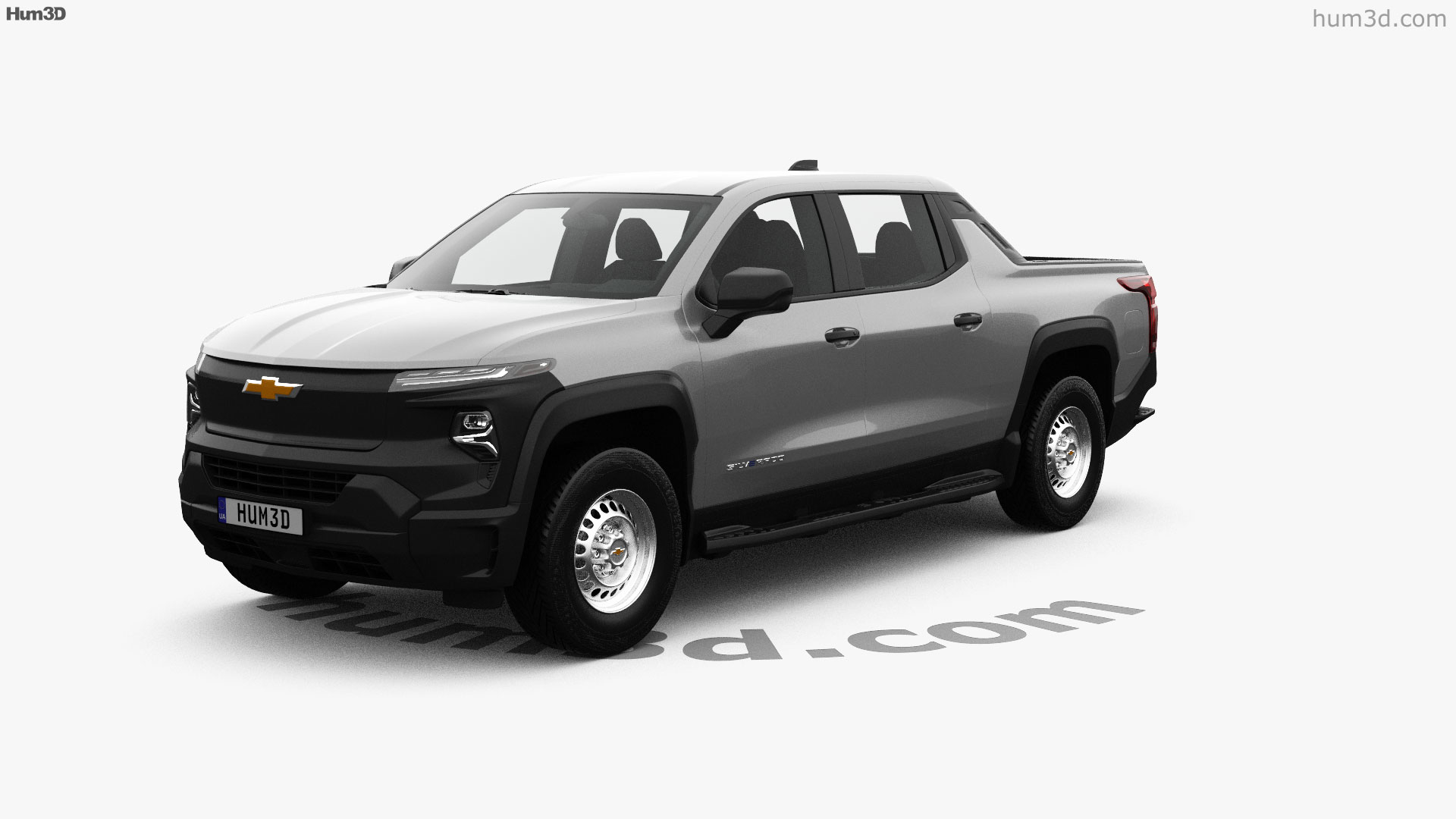 360 vista de Chevrolet Silverado EV Crew Cab WT 2024 modelo 3D loja Hum3D