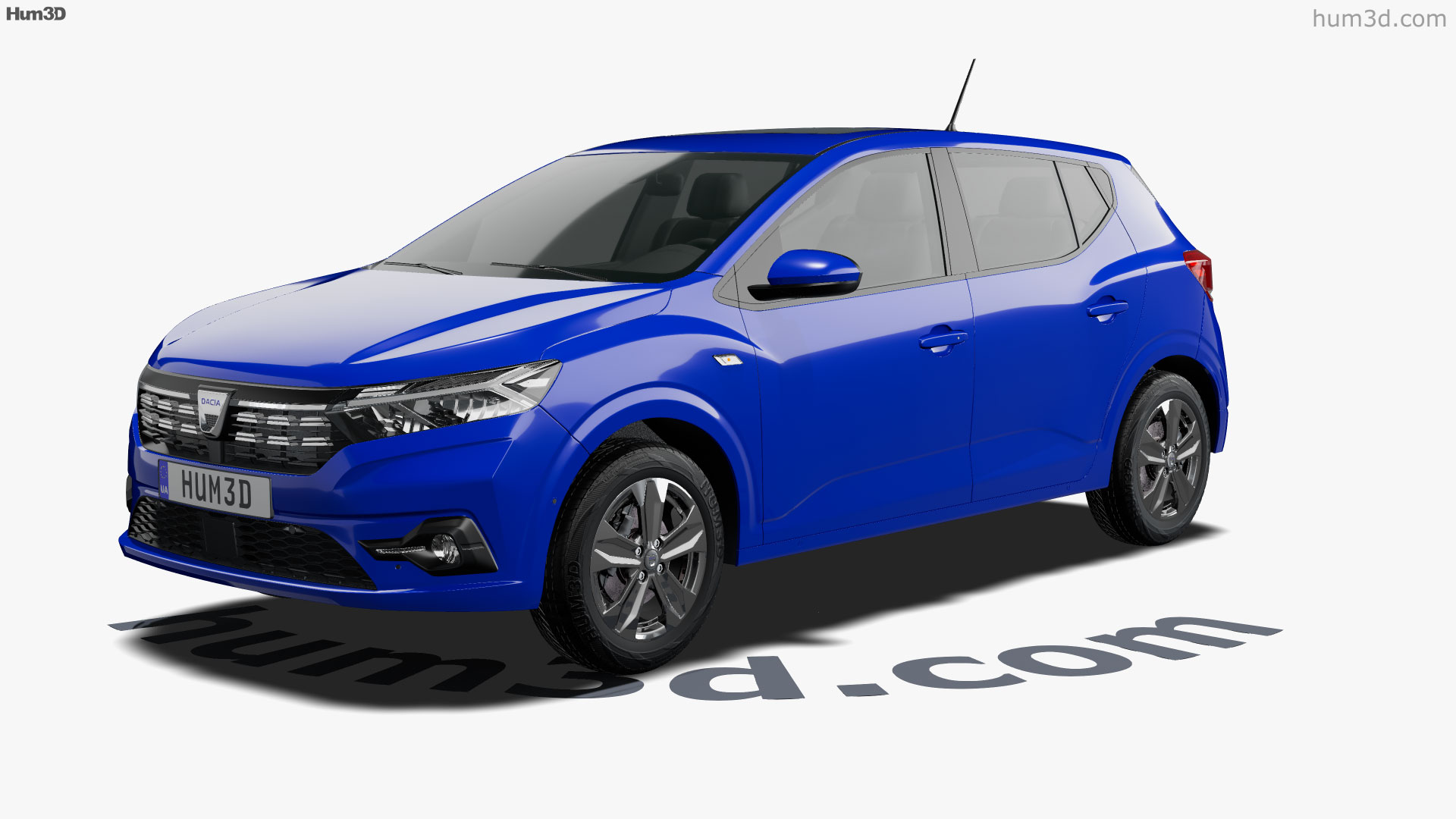 360 View Of Dacia Sandero 2022 3D Model Hum3D Store