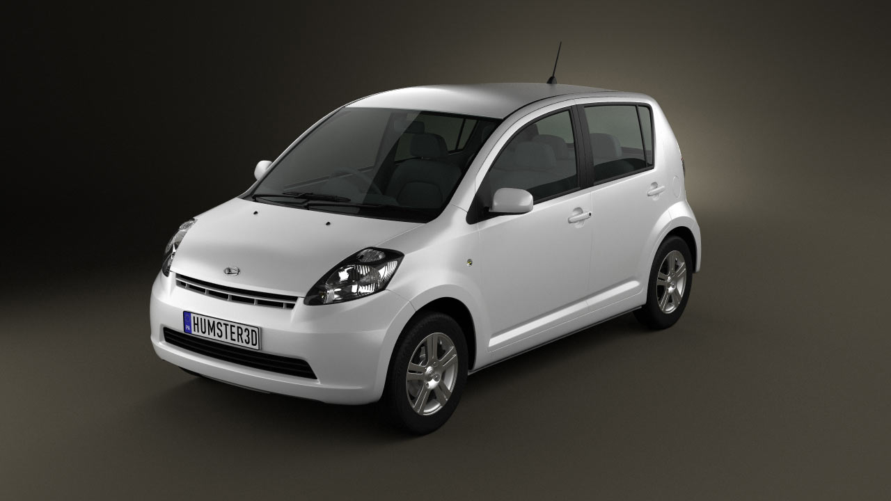 360 view of Daihatsu Sirion 2011 3D model - Hum3D store