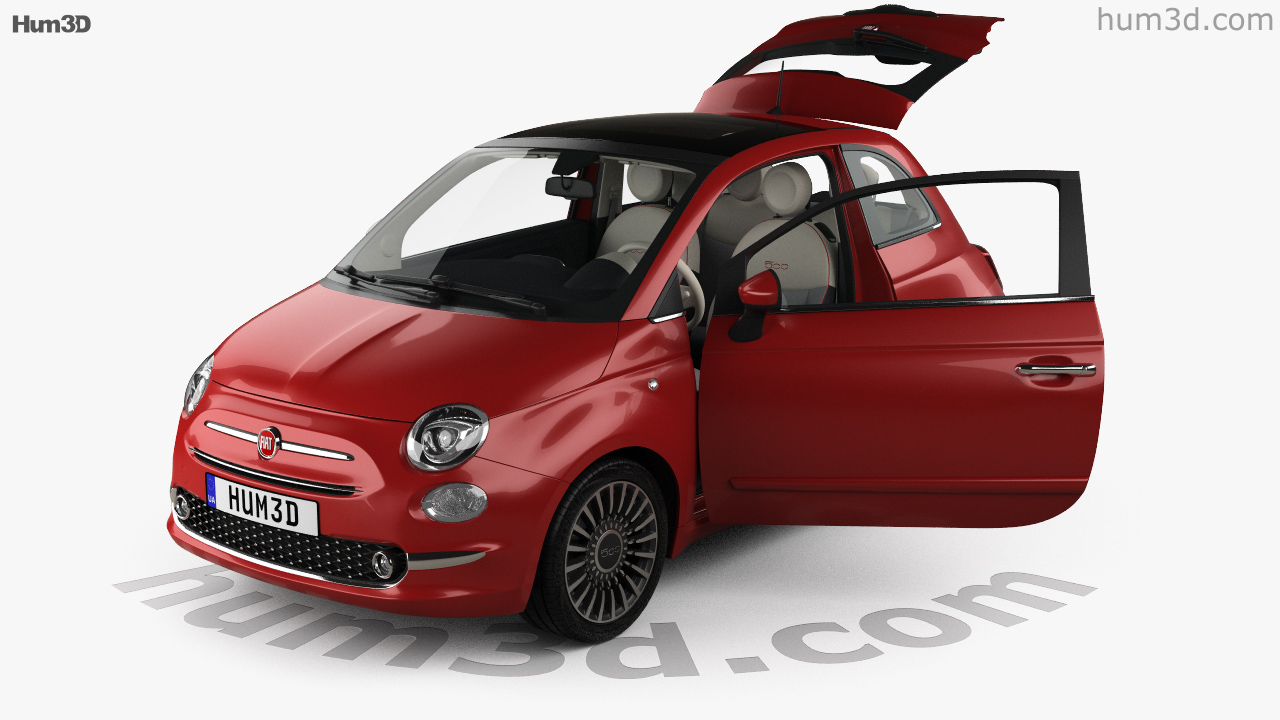360 View Of Fiat 500 With Hq Interior 15 3d Model Hum3d Store