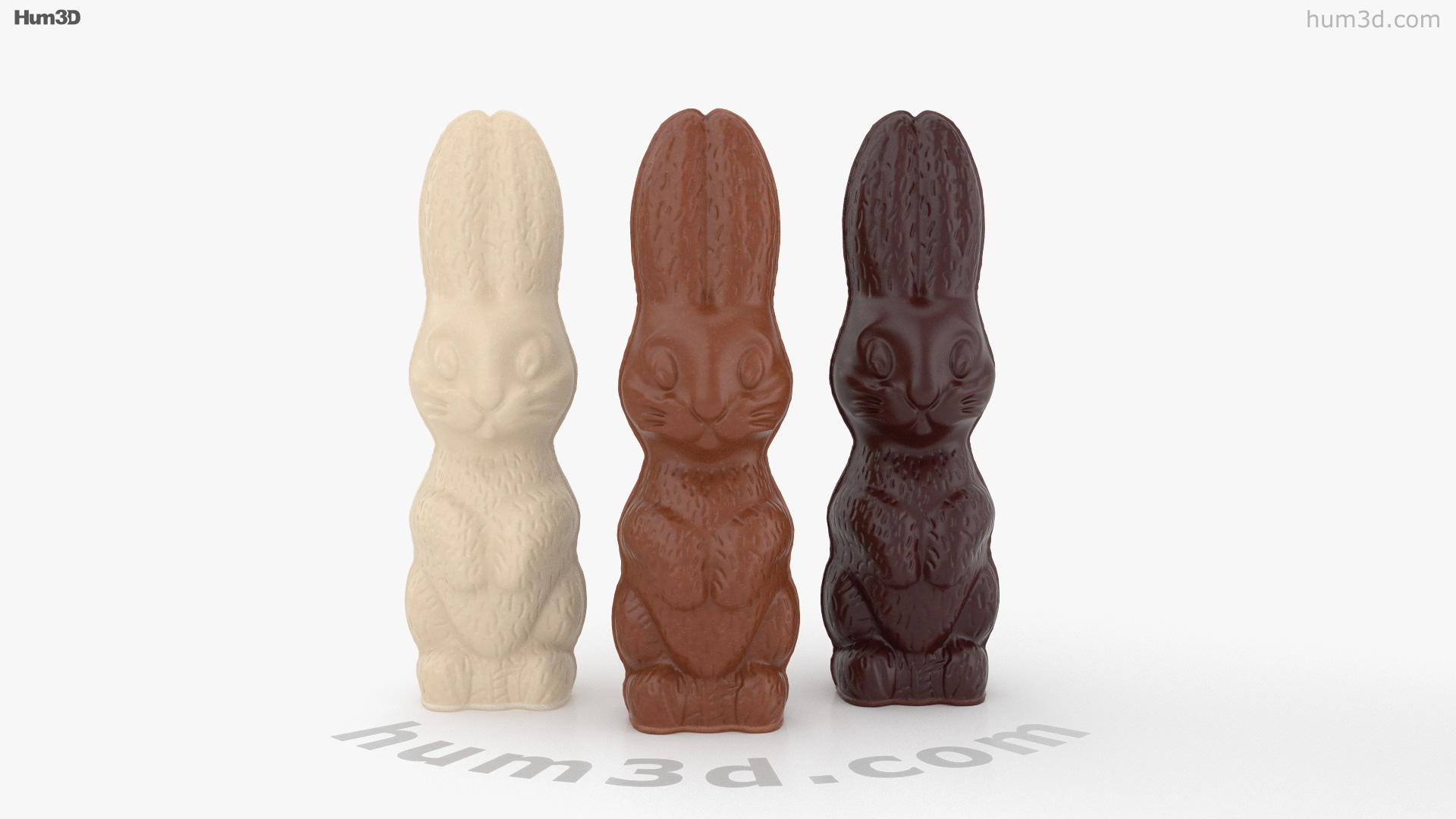 360 View Of Chocolate Bunnies 3d Model Hum3d Store
