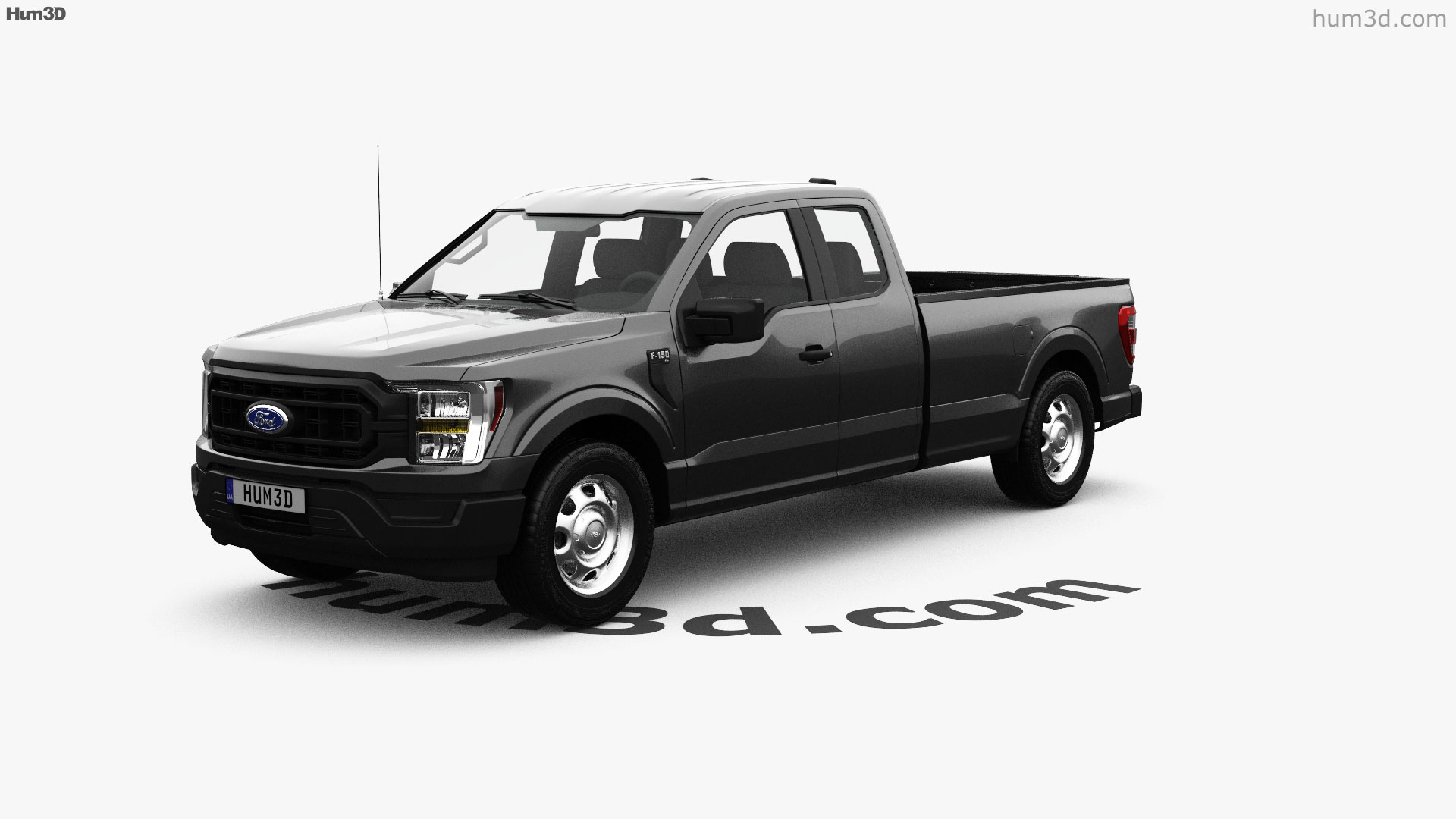 Vista 360 del modelo 3D de Ford F150 Super Cab 8 ft Bed XL 2022 Tienda Hum3D