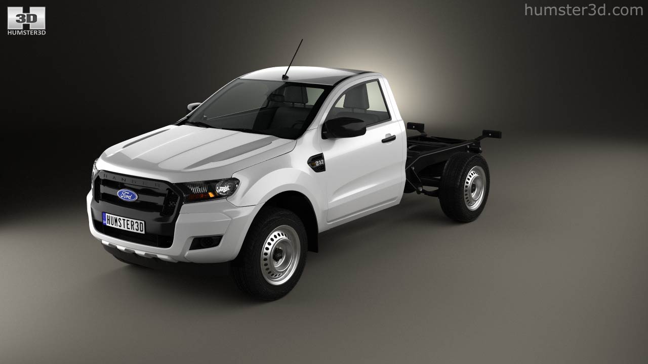 360 view of Ford Ranger Single Cab Chassis XL 2018 3D model Hum3D store