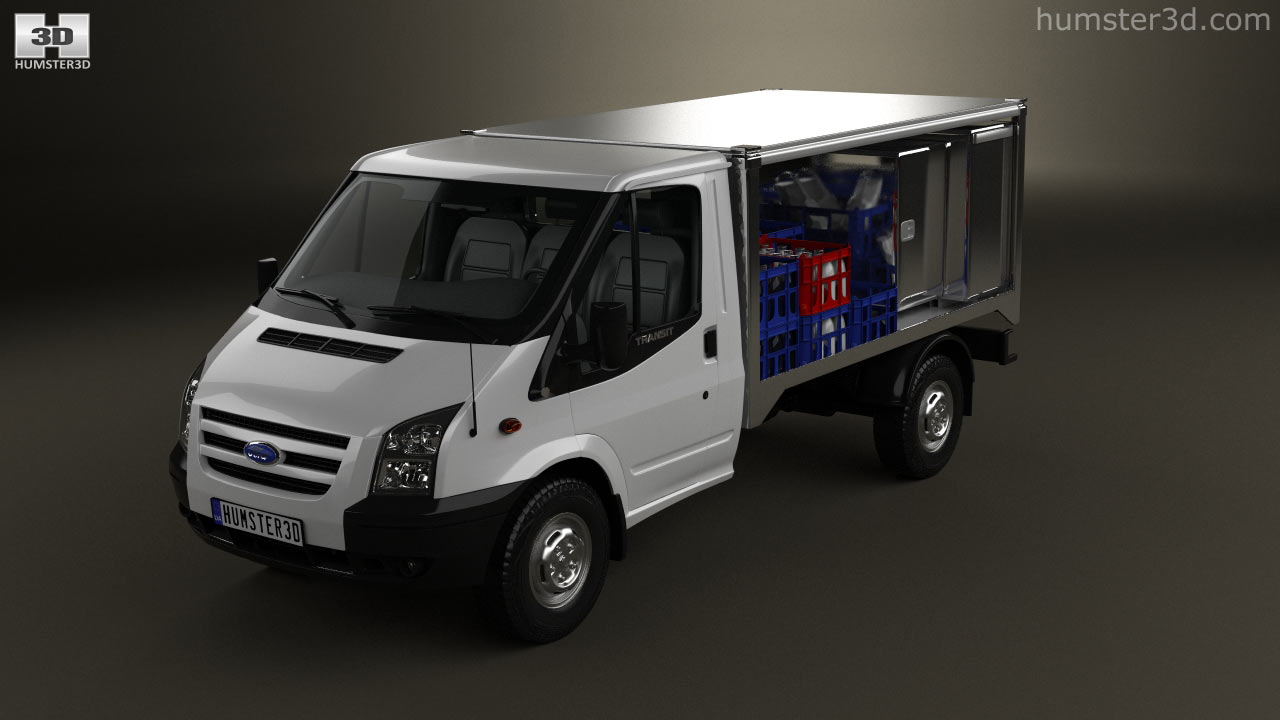 Ford Transit Milk Float Truck 2016 360도 3D 모델 Hum3D