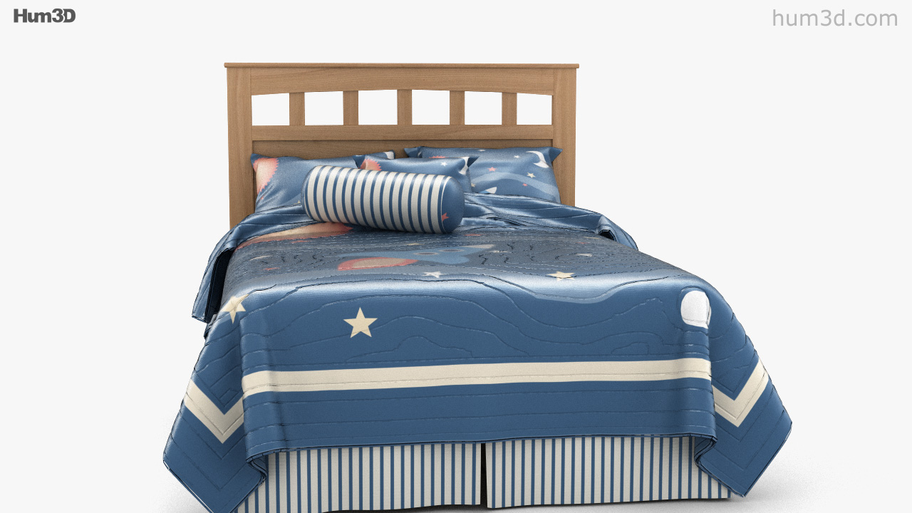 360 view of Ashley Benjamin Bed 3D model - Hum3D store