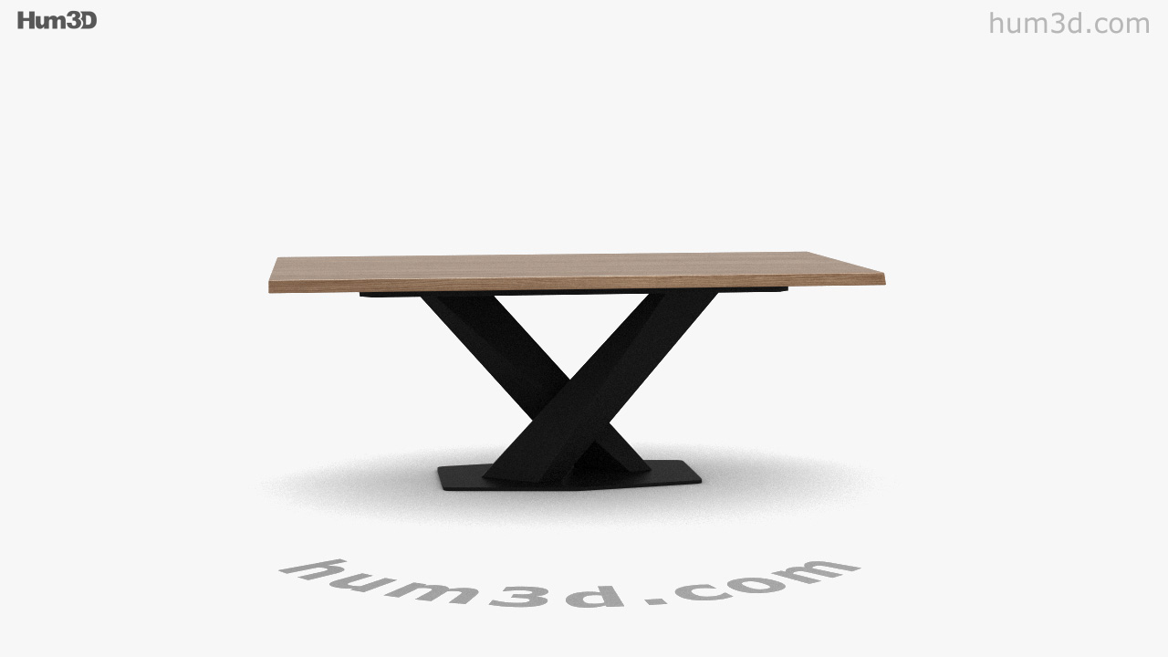 Disposed please confirm wipe 360 view of Cattelan Stratos Wood Table 3D model - Hum3D store