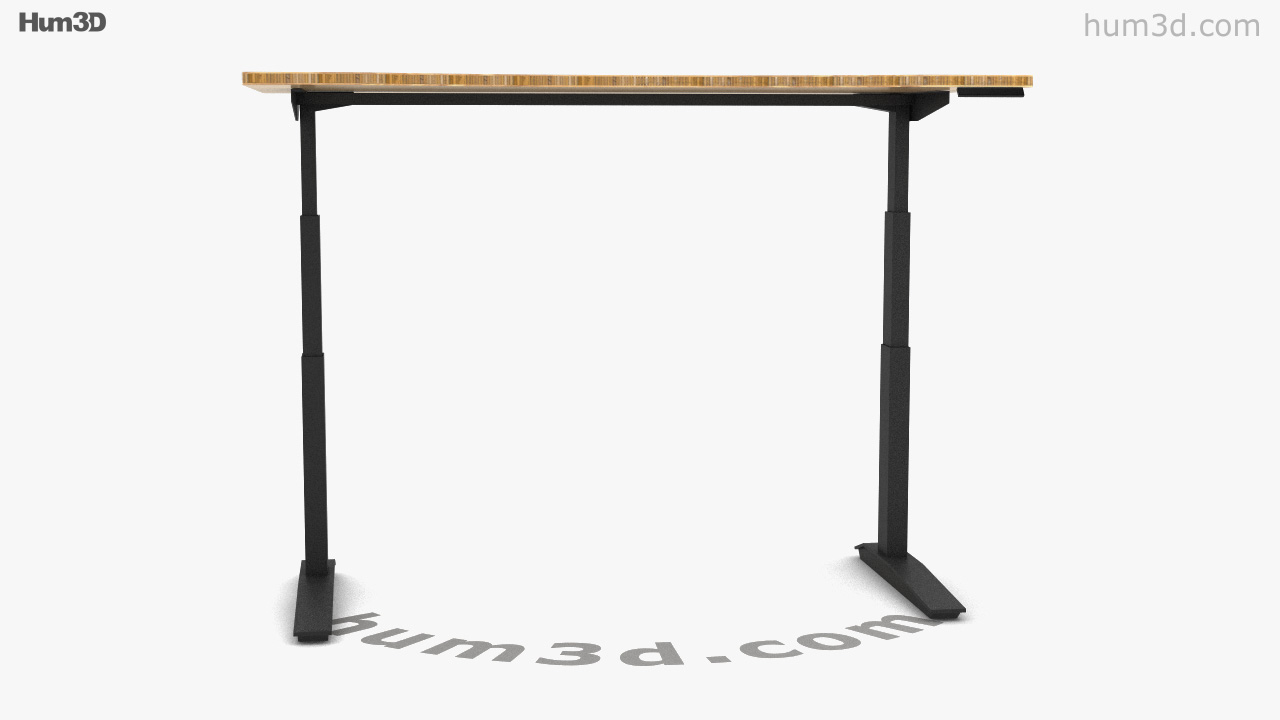Fully Jarvis Bamboo Standing Письменный стол 3D модель Круговой обзор