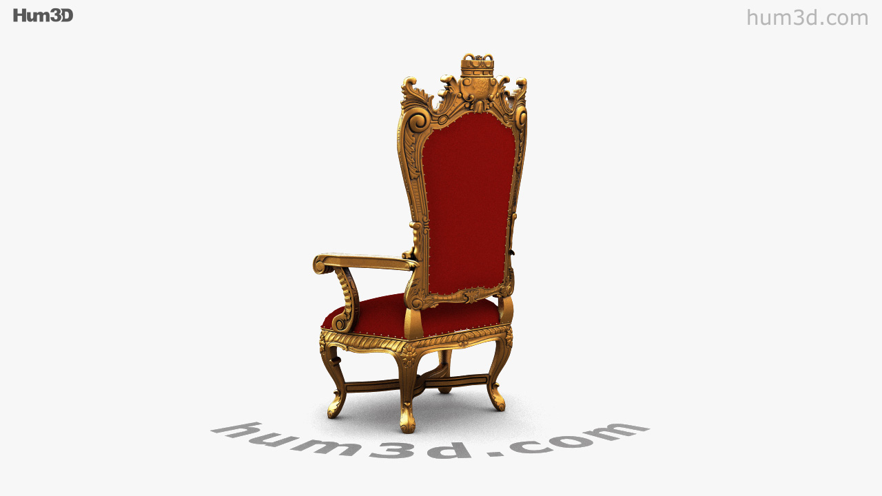 360 view of Royal Throne 3D model - Hum3D store