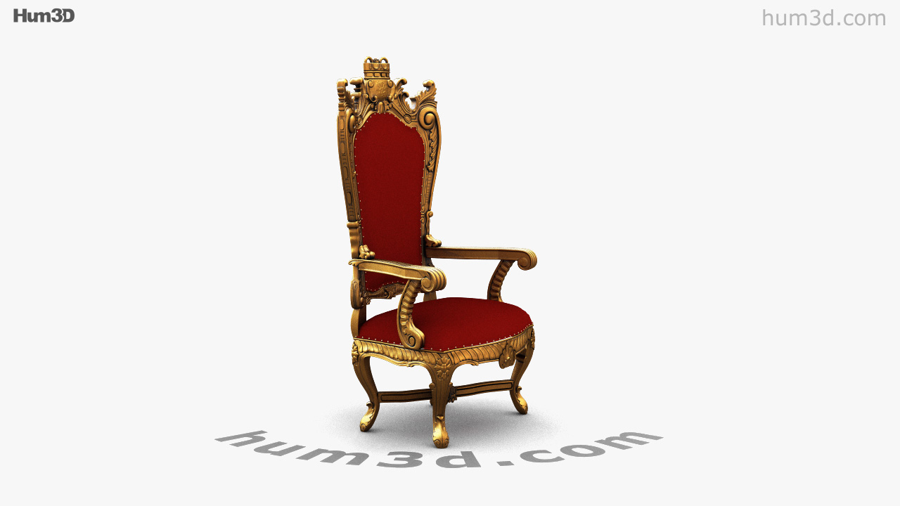 360 view of Royal Throne 3D model - Hum3D store