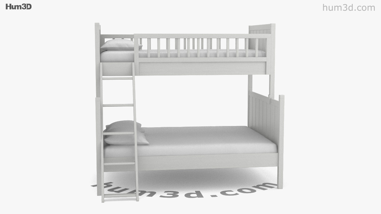 360 view of Pottery Barn Camp Twin Over Full Bunk bed 3D model Hum3D