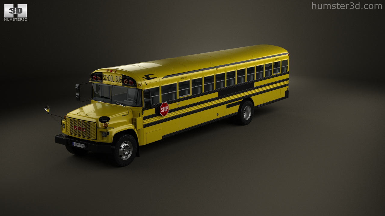 360 View Of GMC B-Series School Bus 2000 3D Model - Hum3D Store