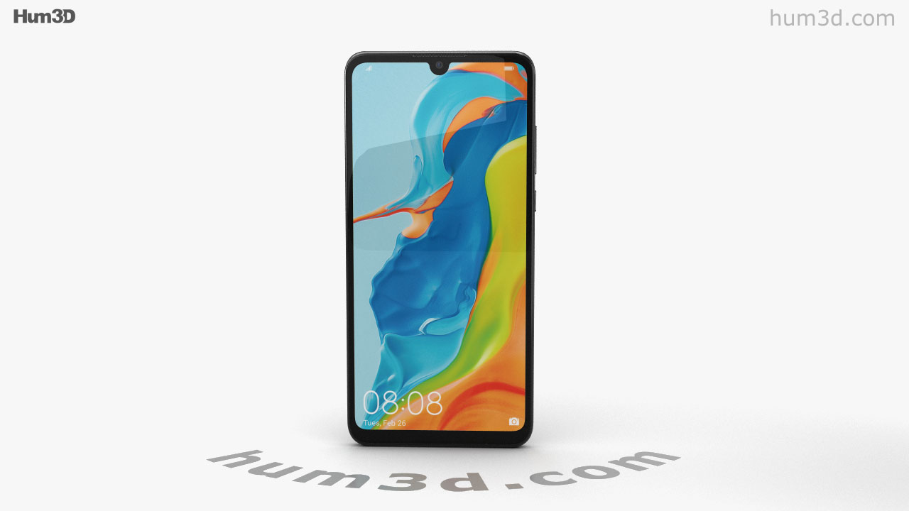 360 view of huawei p30 lite midnight black 3d model