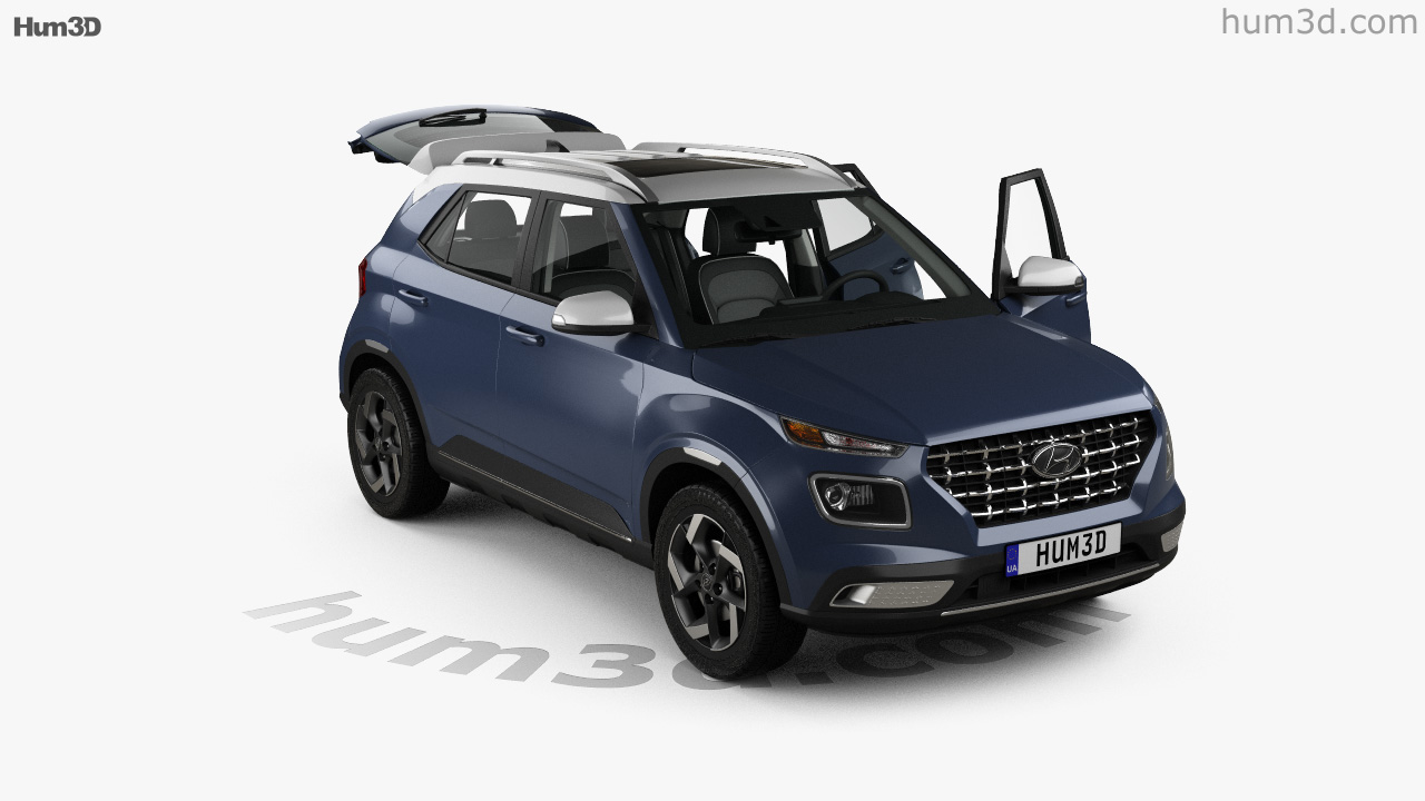 360 View Of Hyundai Venue With Hq Interior 2020 3d Model Hum3d Store