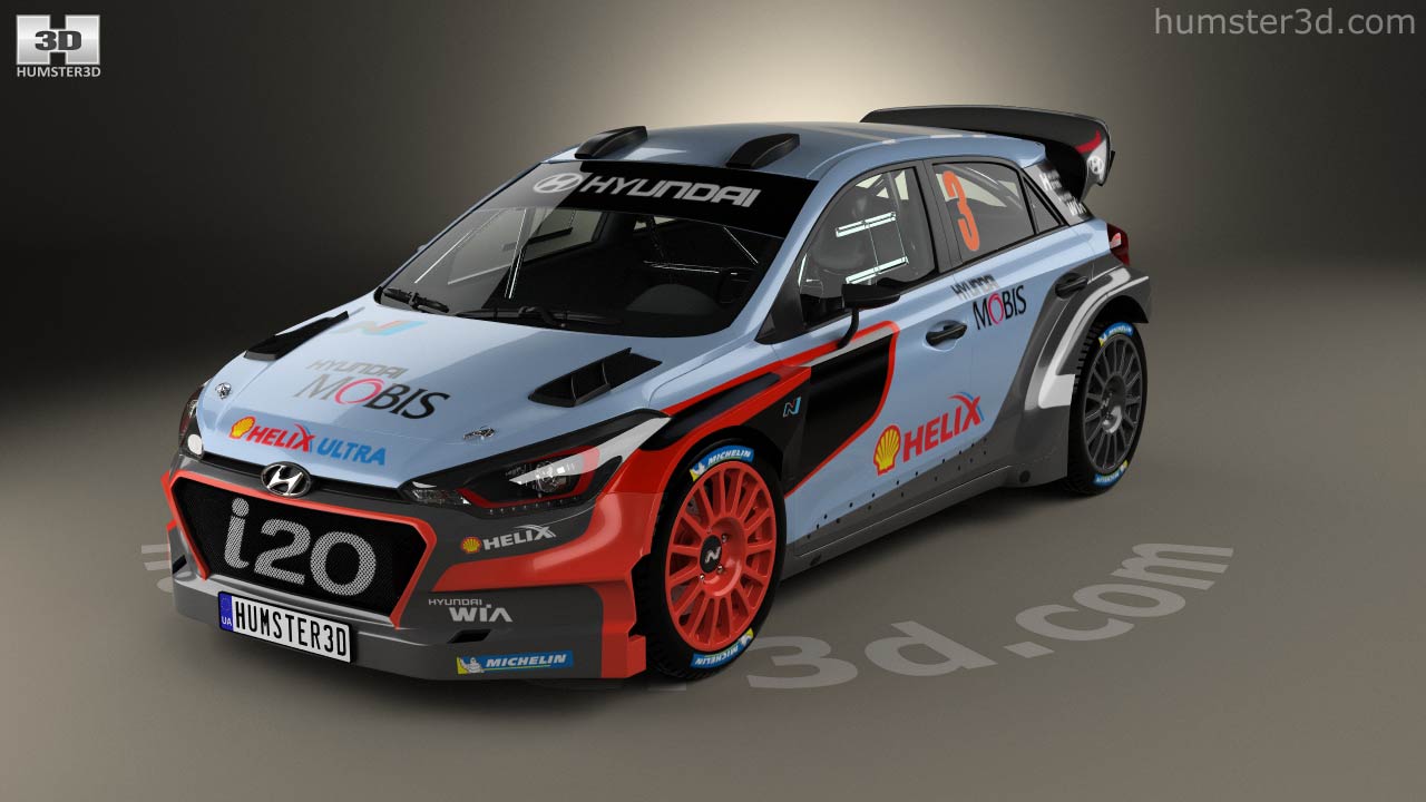 360 view of Hyundai i20 WRC 2017 3D model - Hum3D store