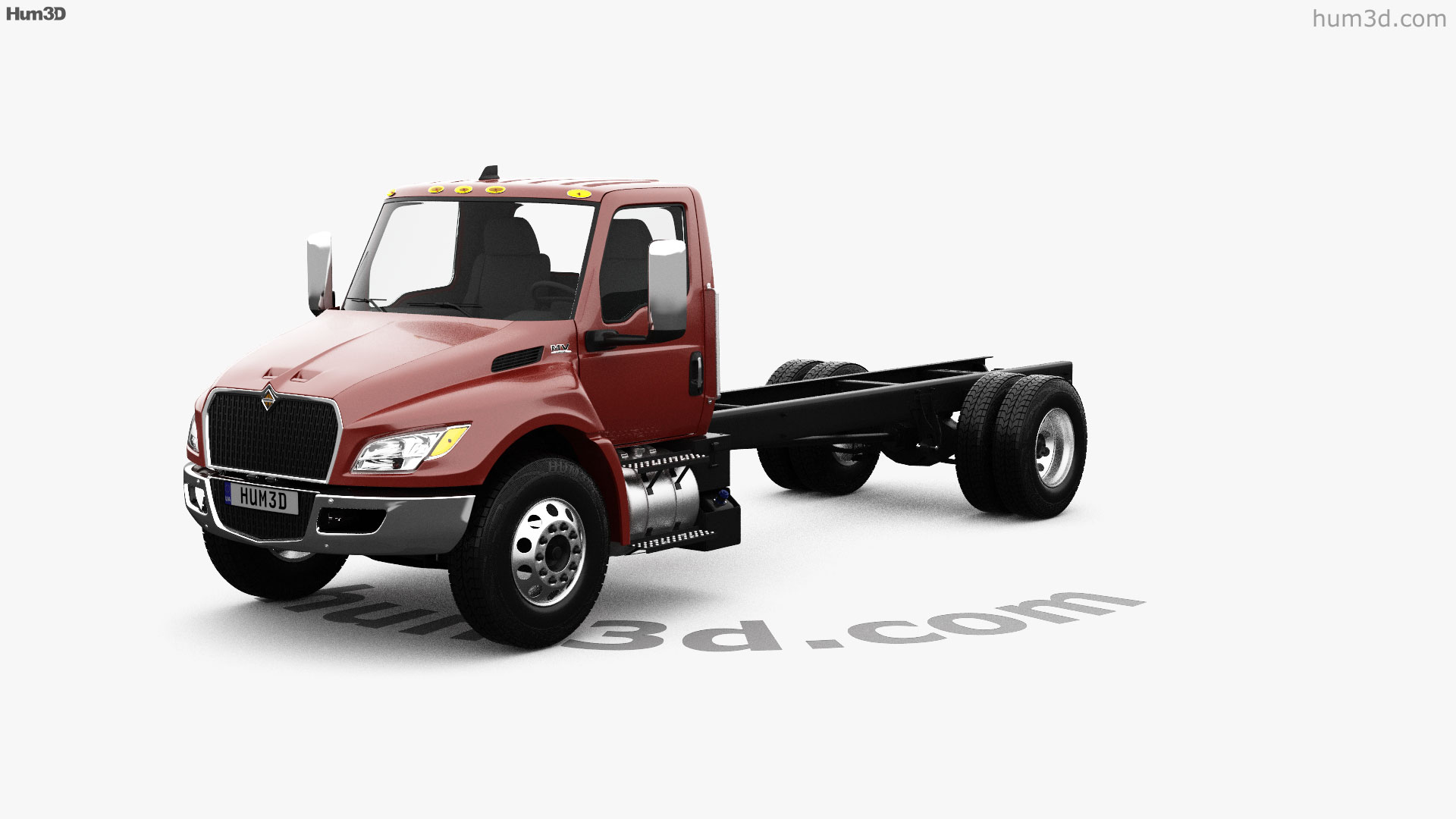 360Ansicht auf International MV Fahrgestell LKW 2023 3DModell Hum3D