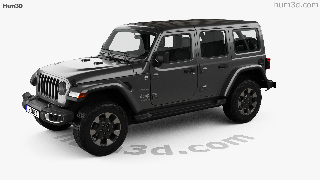 360 view of Jeep Wrangler Unlimited Sahara 2020 3D model - Hum3D store