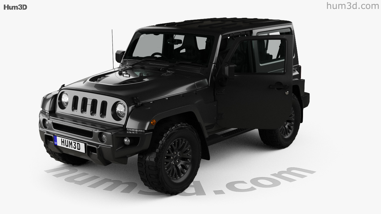 360 Ansicht Auf Jeep Wrangler Project Kahn Jc300 Chelsea Black Hawk 2 Turer Rhd Mit Innenraum 2016 3d Modell Hum3d Shop