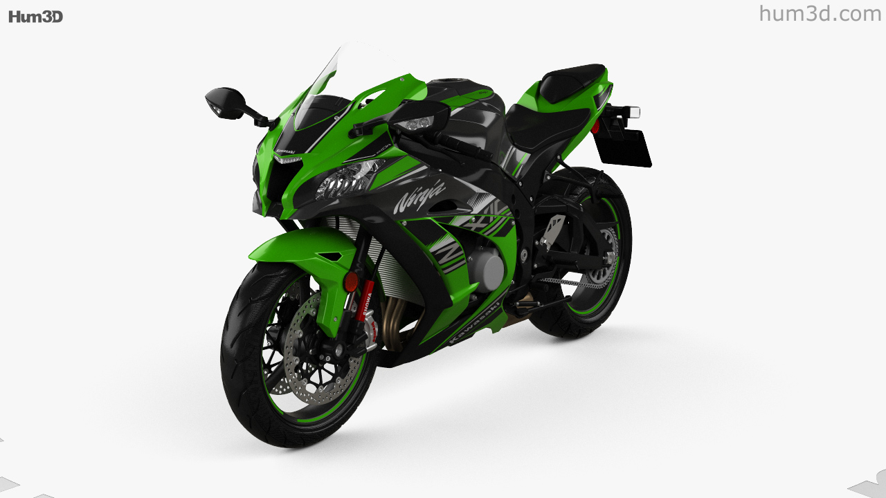 360 view of Kawasaki Ninja ZX-10R 2017 3D model - Hum3D store