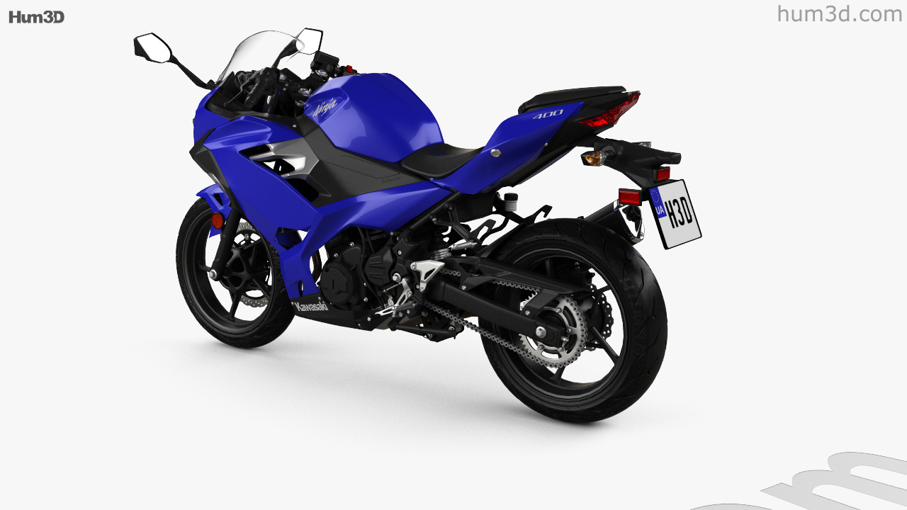 360 View Of Kawasaki Ninja 400 18 3d Model Hum3d Store