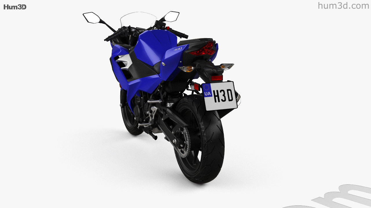 360 View Of Kawasaki Ninja 400 18 3d Model Hum3d Store