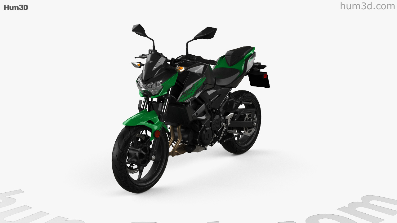 360 View Of Kawasaki Z400 19 3d Model Hum3d Store