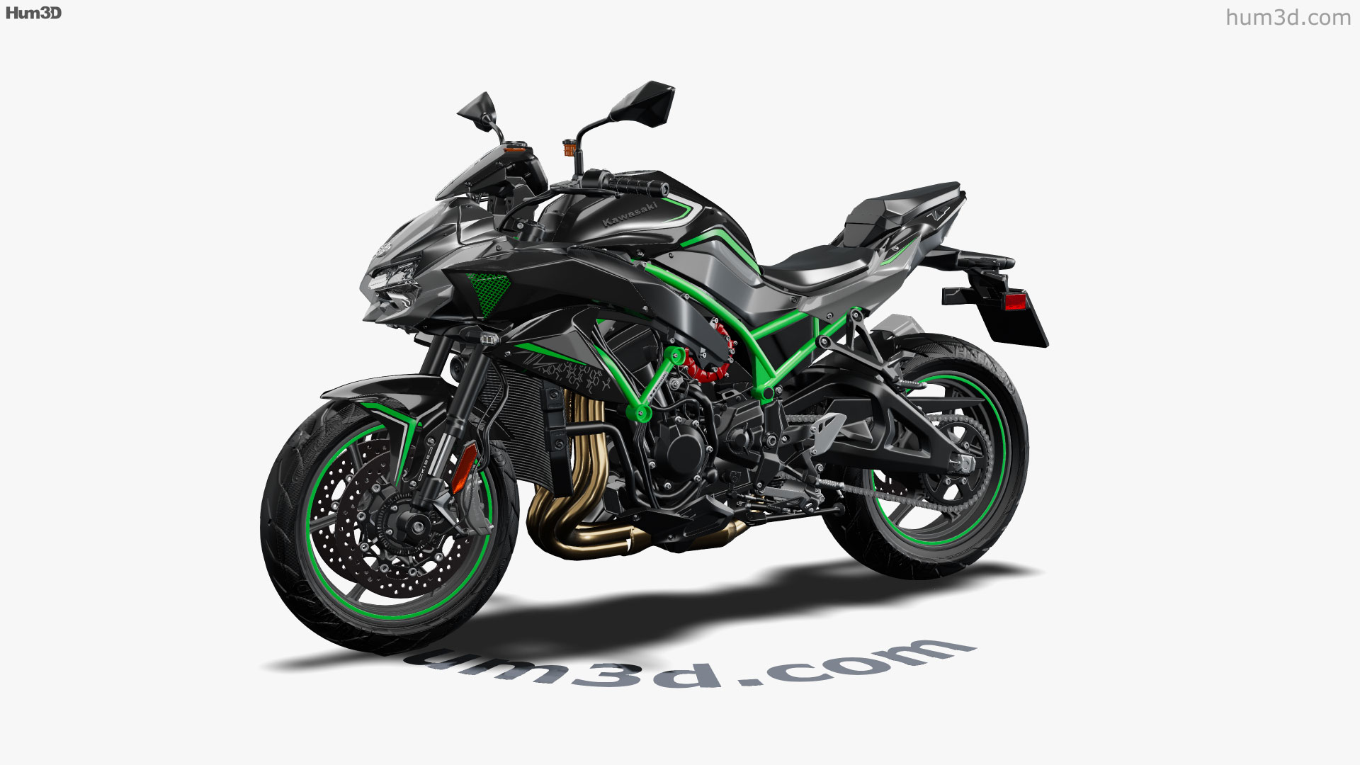 360 view of Kawasaki Z H2 2021 3D model - Hum3D store