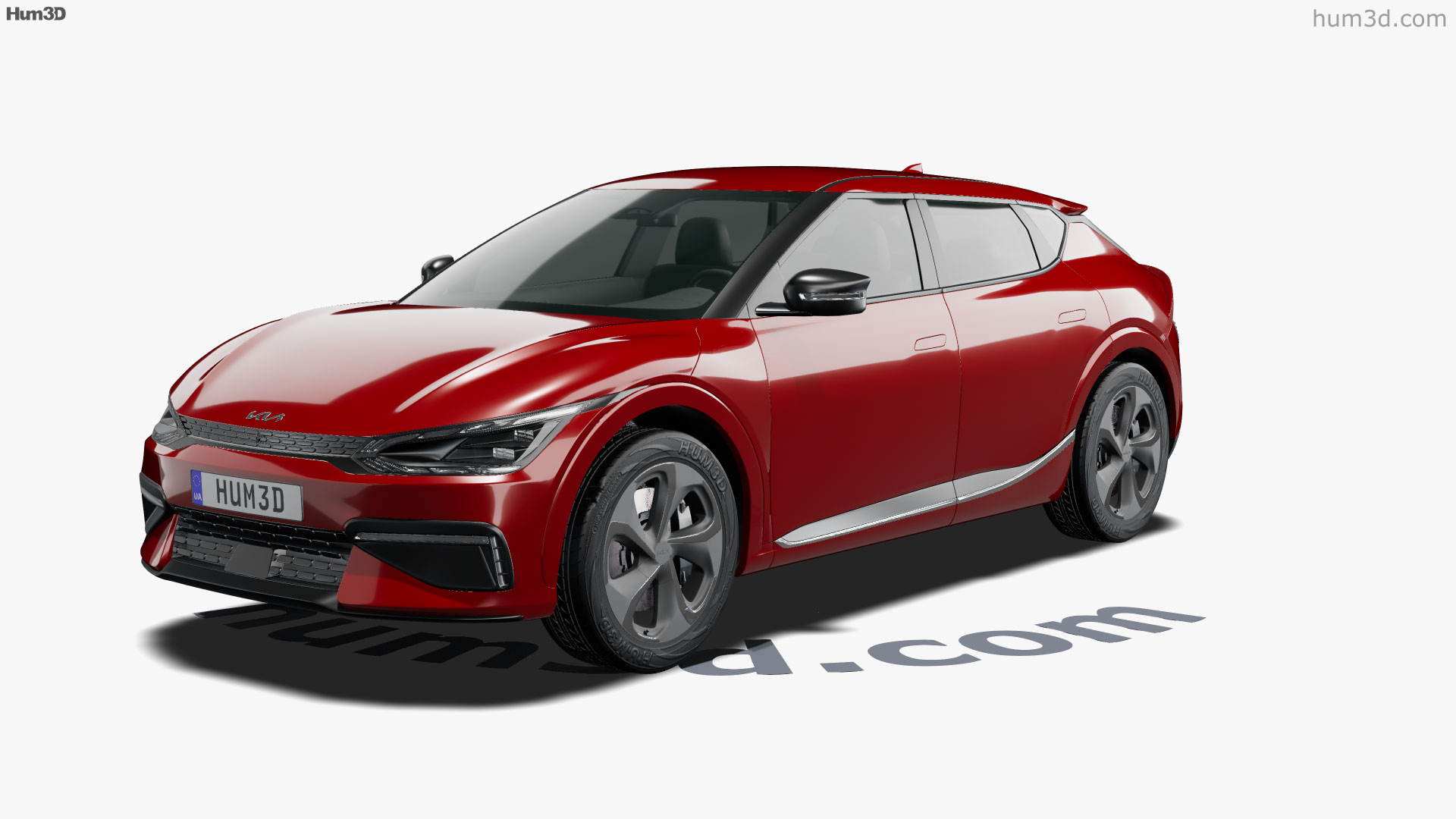 360 view of Kia EV6 2022 3D model Hum3D store