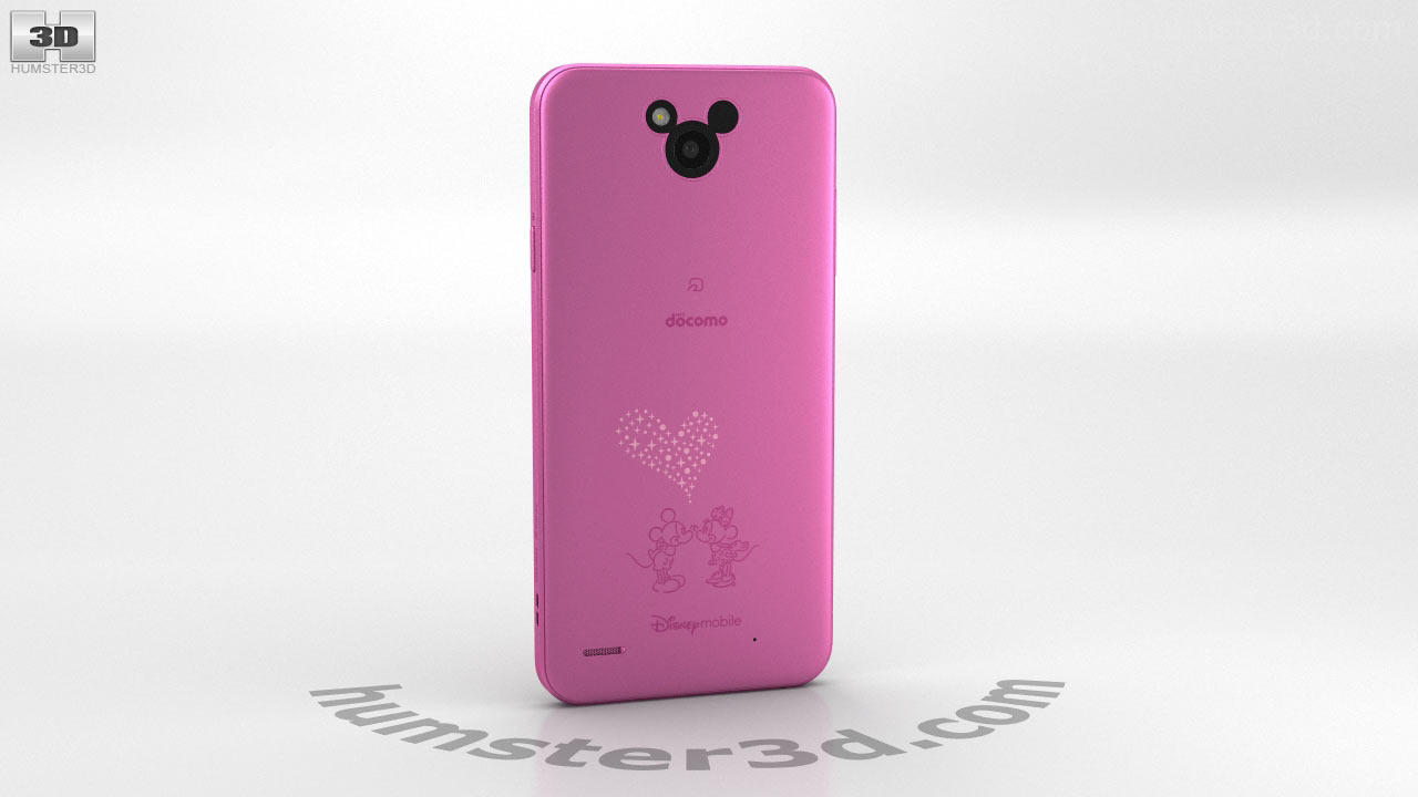 360 view of LG Disney Mobile on Docomo DM-02H Pink 3D model 