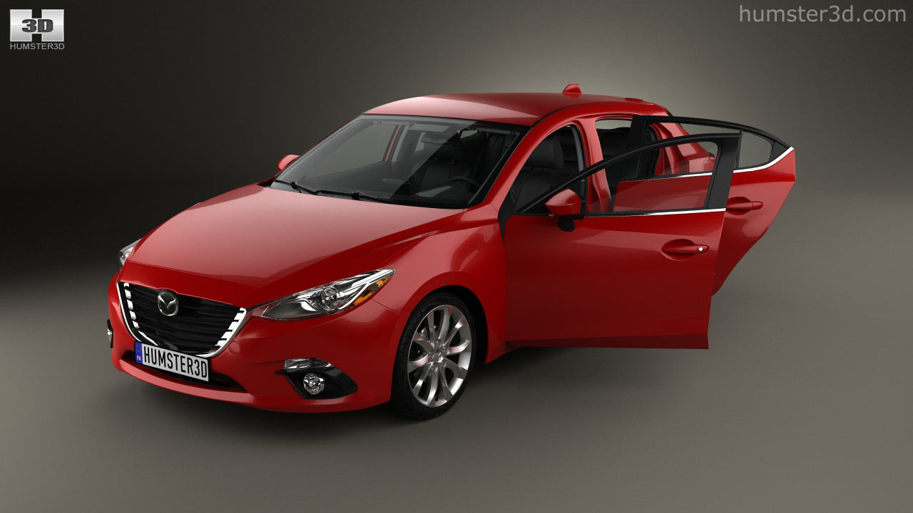 360 view of Mazda 3 hatchback with HQ interior 2016 3D model - Hum3D store