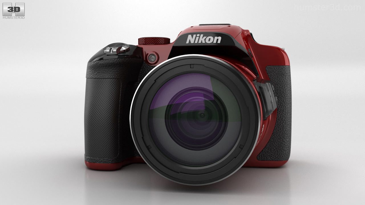 360 view of Nikon Coolpix P610 Red 3D model - Hum3D store