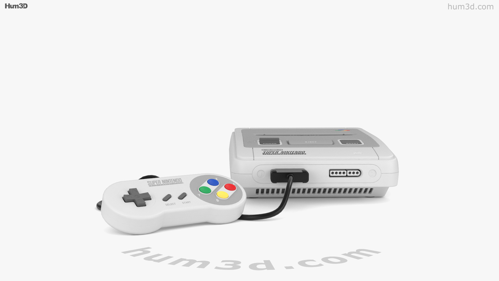Vista 360 del modelo 3D de Nintendo PAL SNES Tienda Hum3D