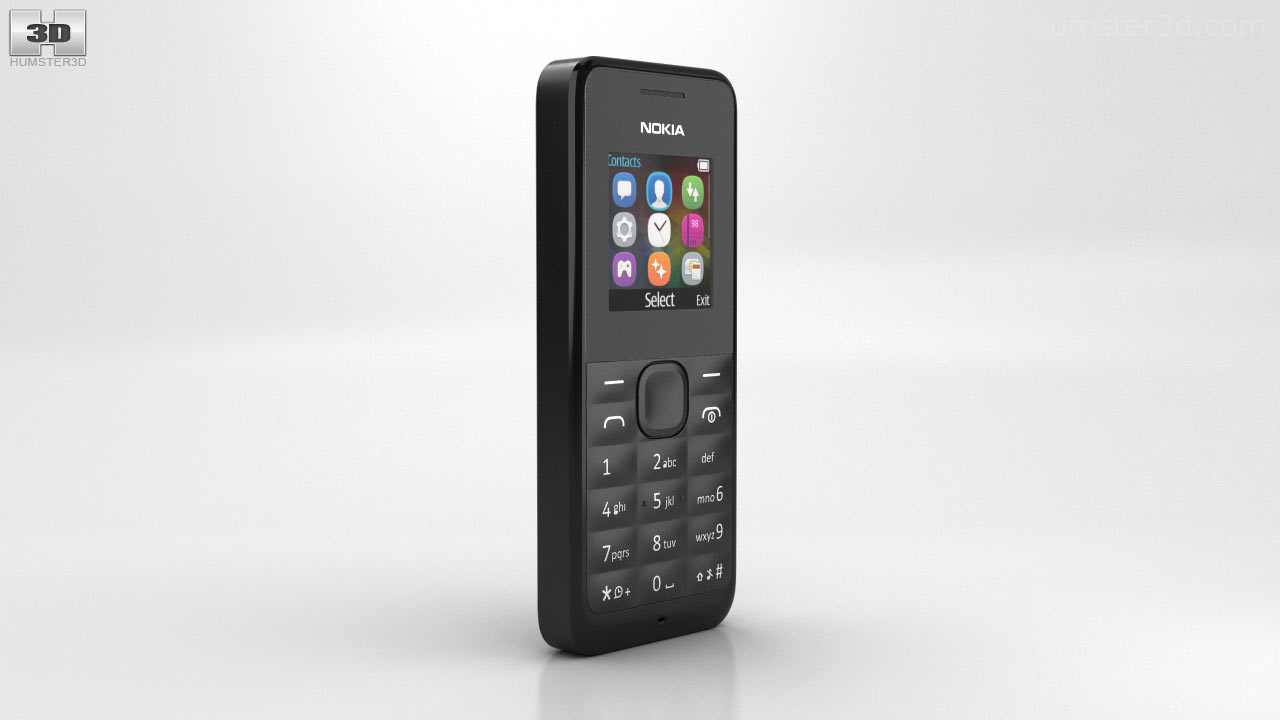 360 View Of Nokia 105 Black 3d Model Hum3d Store