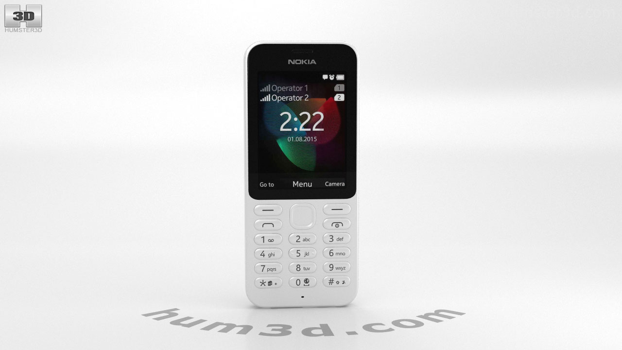 360 view of Nokia 222 White 3D model - Hum3D store