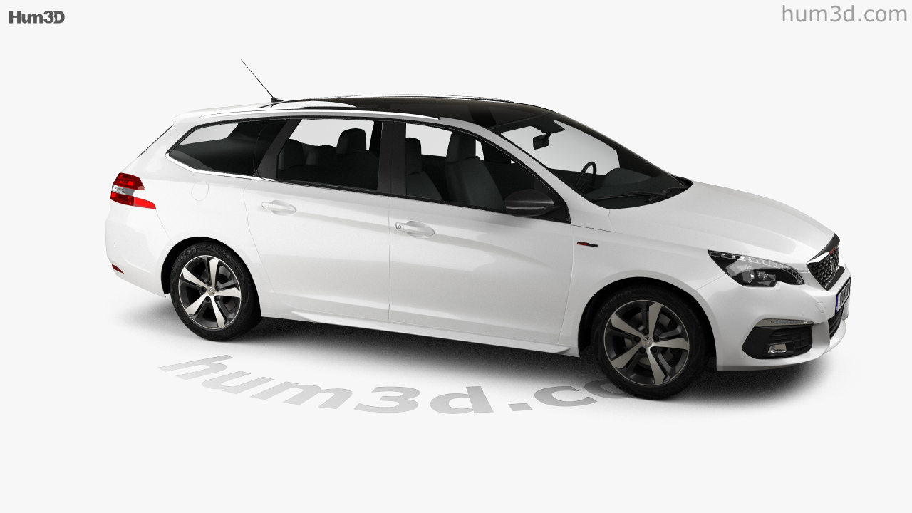 360 View Of Peugeot 308 Sw Gt Line 3d Model Hum3d Store