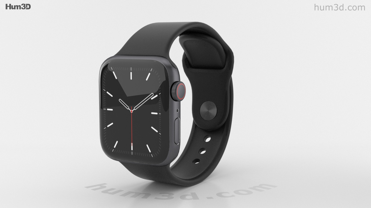 360 view of Apple Watch Series 5 40mm Space Gray Aluminum Case with Sport  Band 3D model - Hum3D store