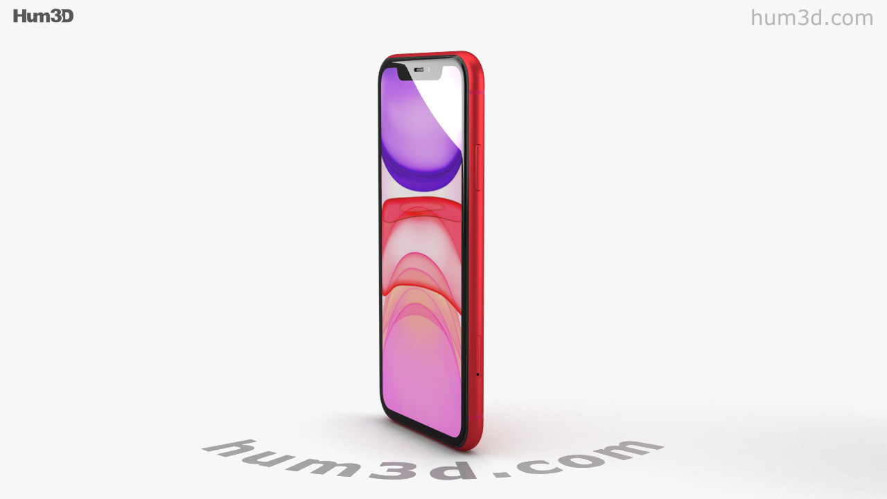 360 View Of Apple Iphone 11 Red 3d Model Hum3d Store